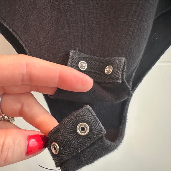 LNA black bodysuit adjustable straps scoop neck form fitting versatile fall XS - Picture 9 of 13